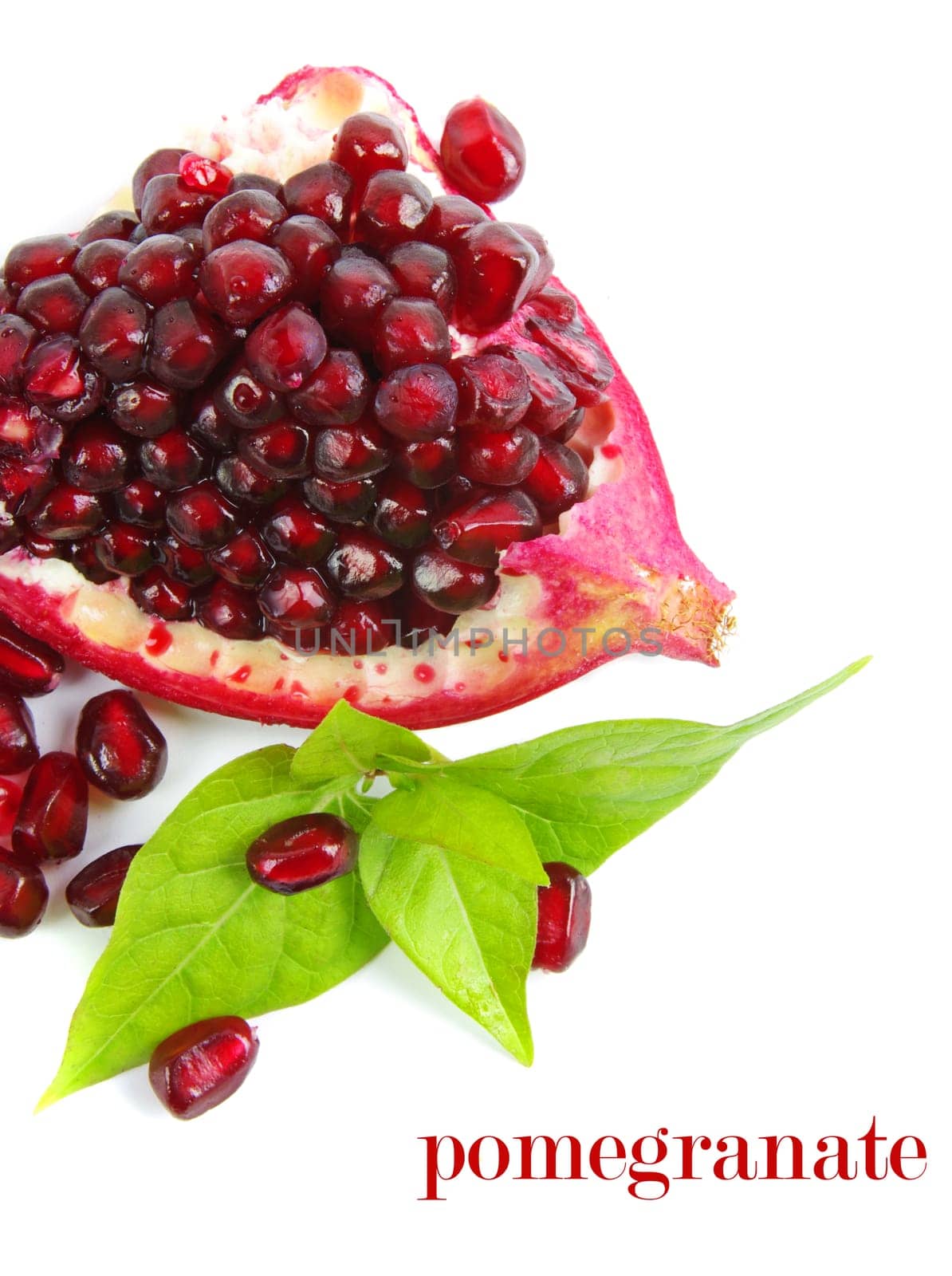 pomegranate on the white background