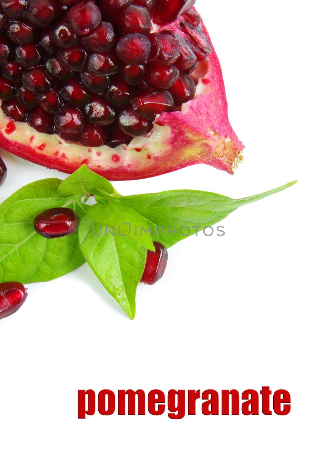 pomegranate on the white background