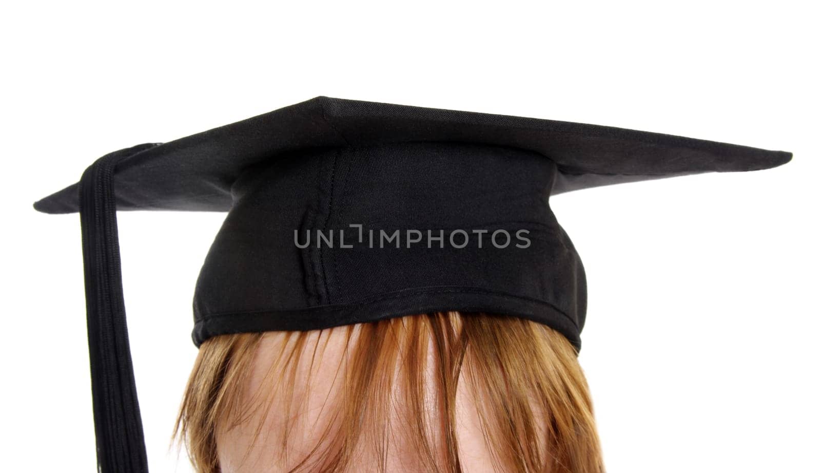 graduation hat on the head closeup