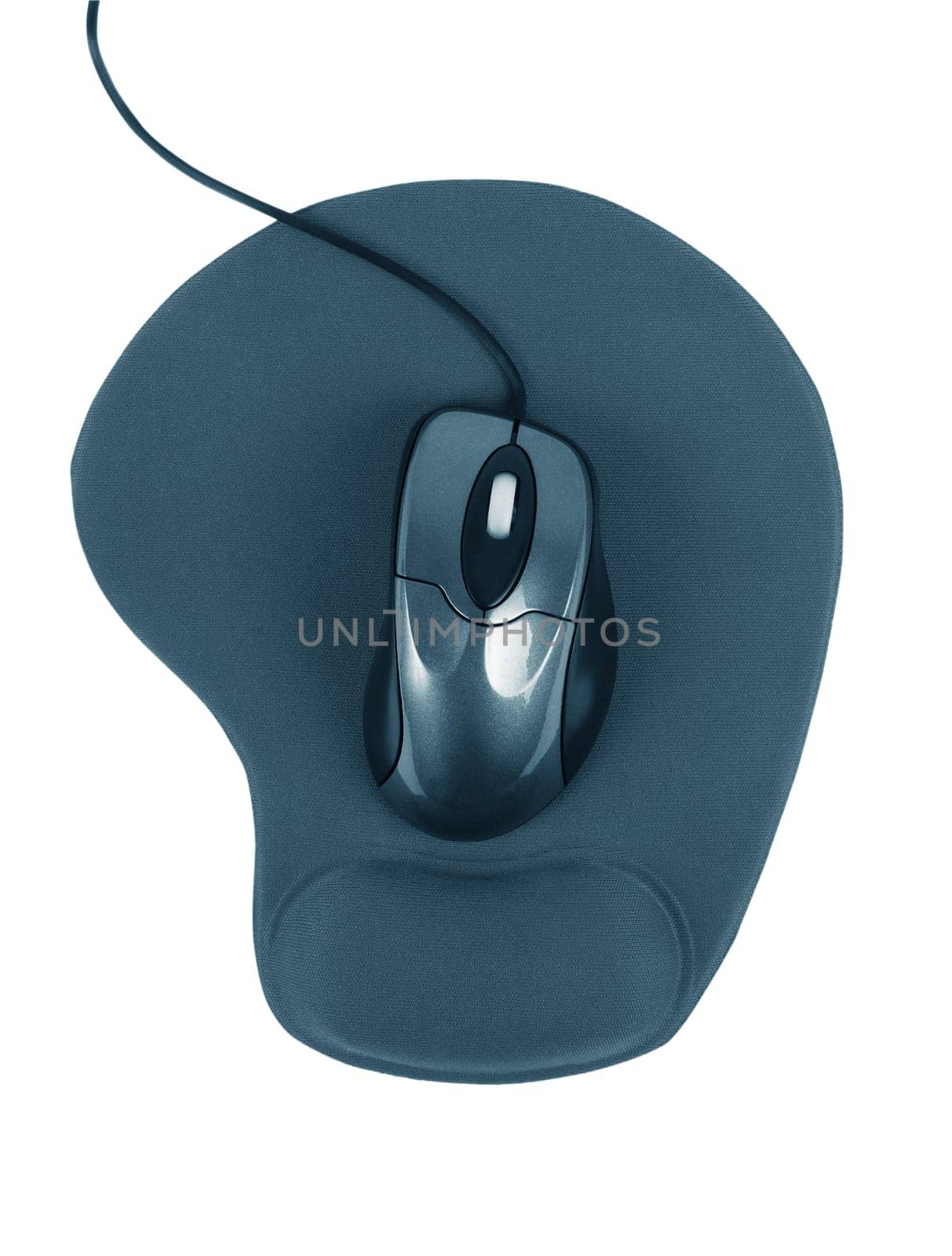computer mouse on the rug.blue tone