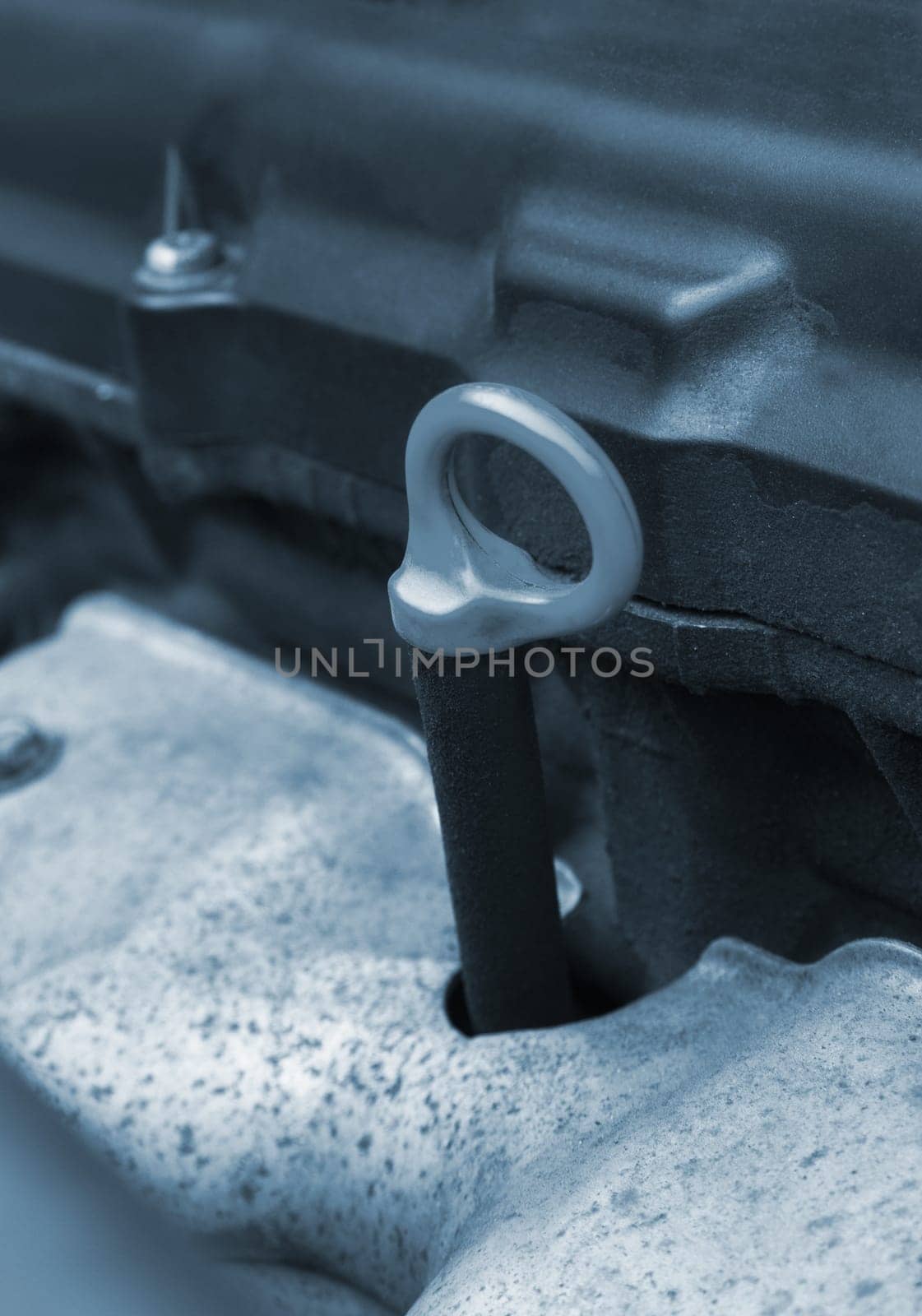 checking oil in the car.shallow DOF