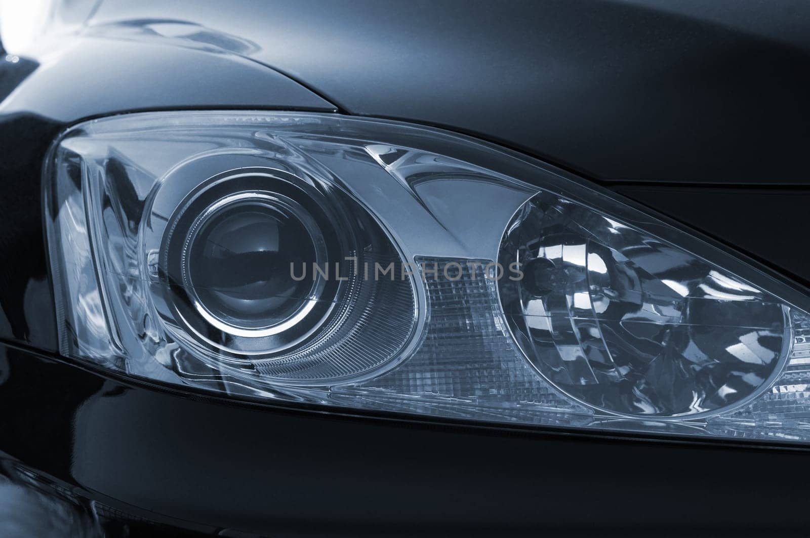 modern car lamp closeup.toned picture