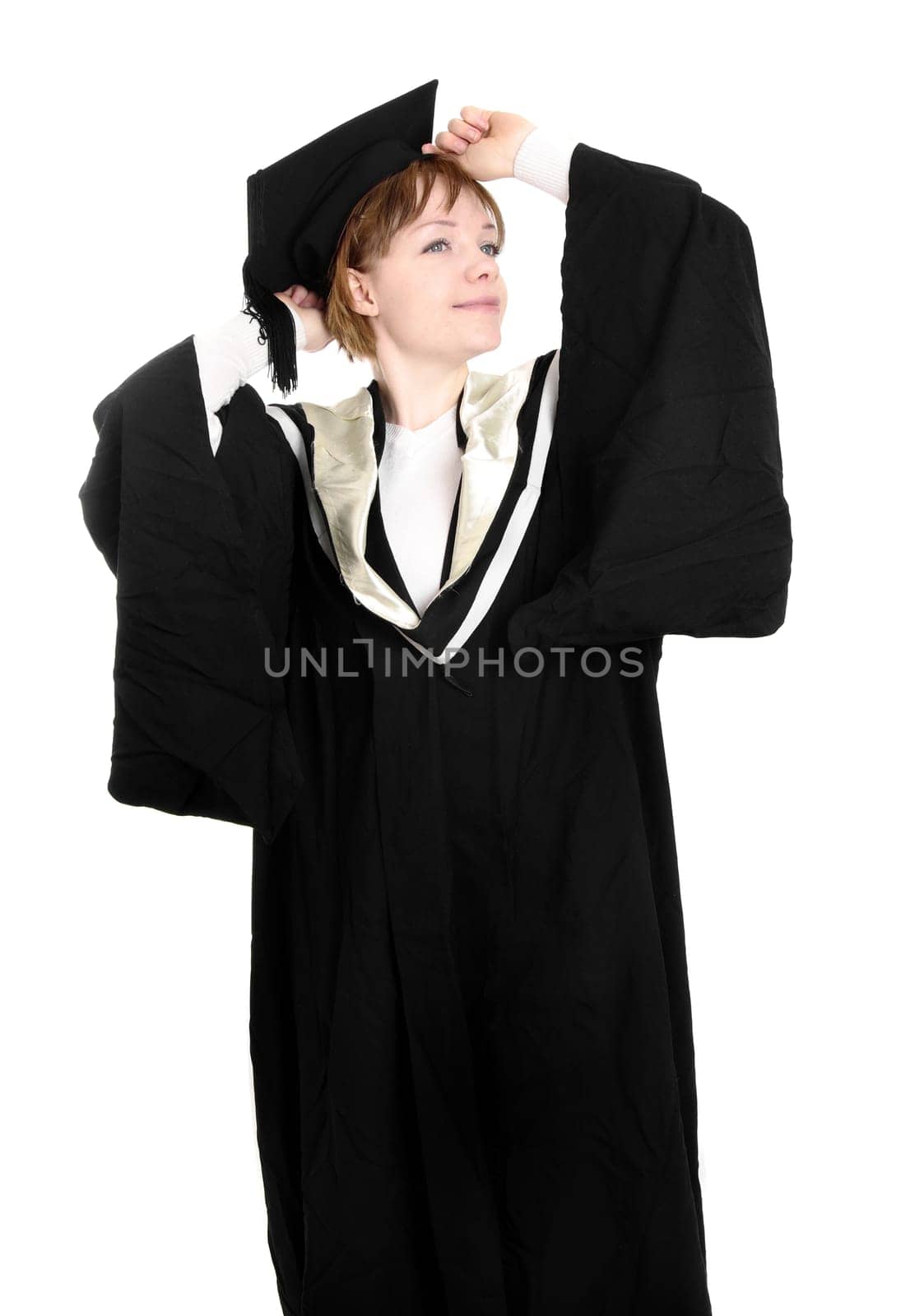 graduated girl with hat closeup