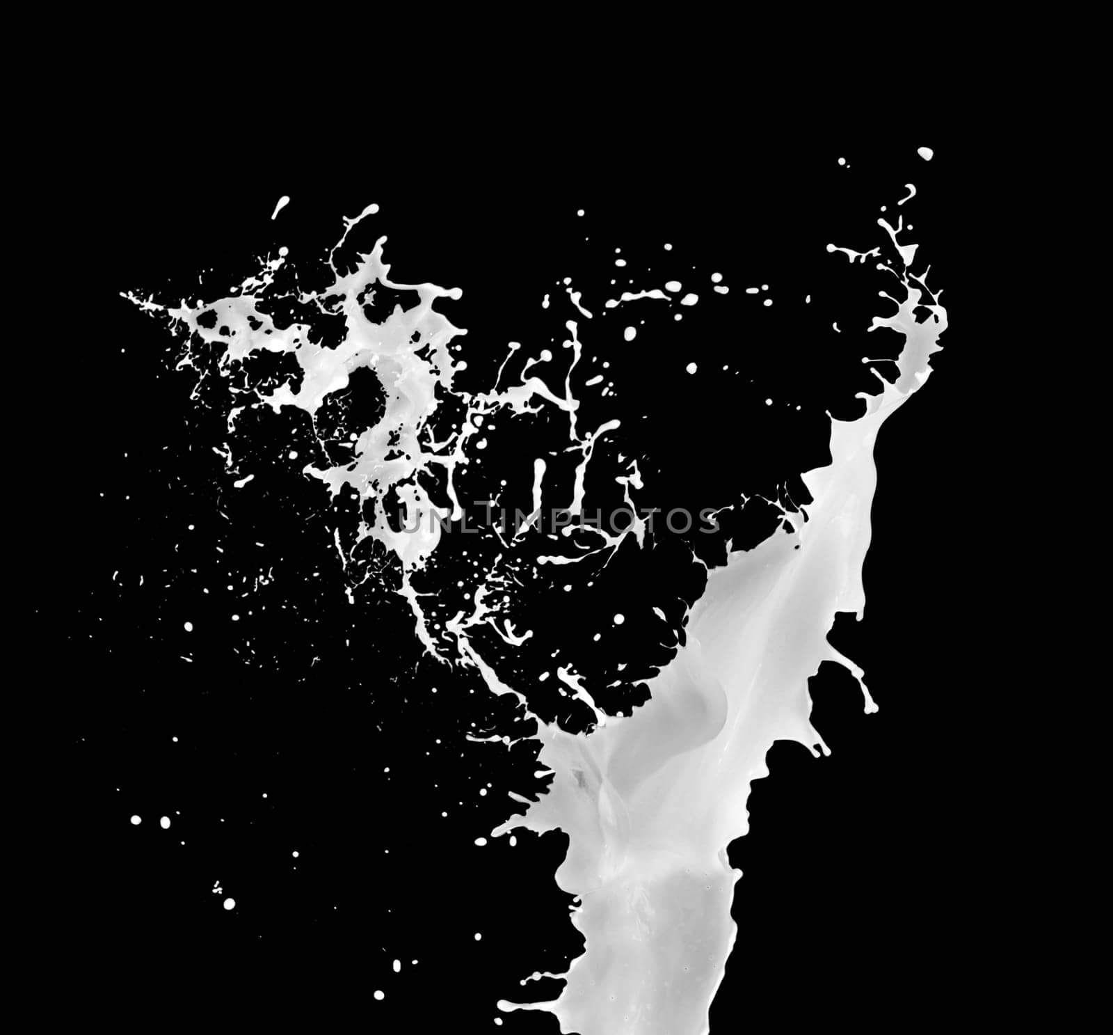 milk splash on the black surface
