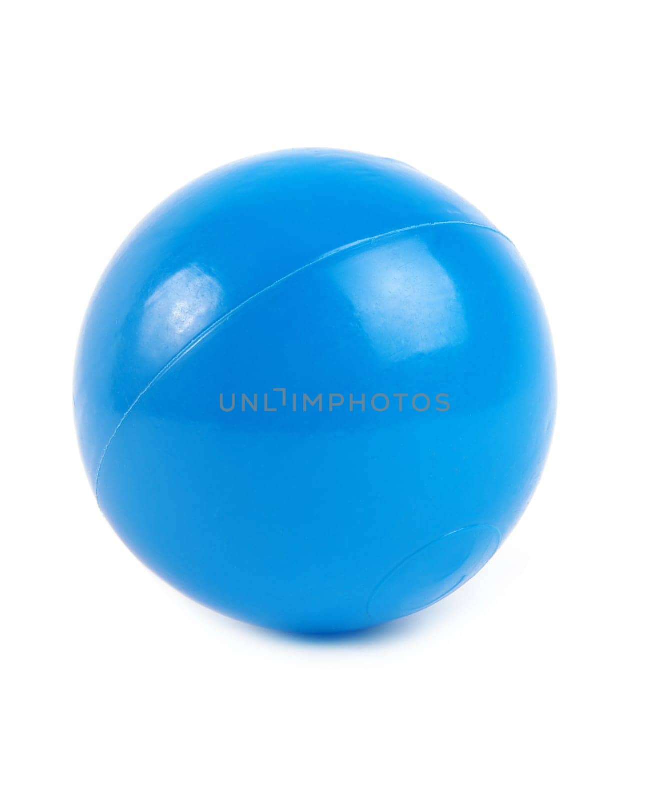 blue plastic ball isolated over white