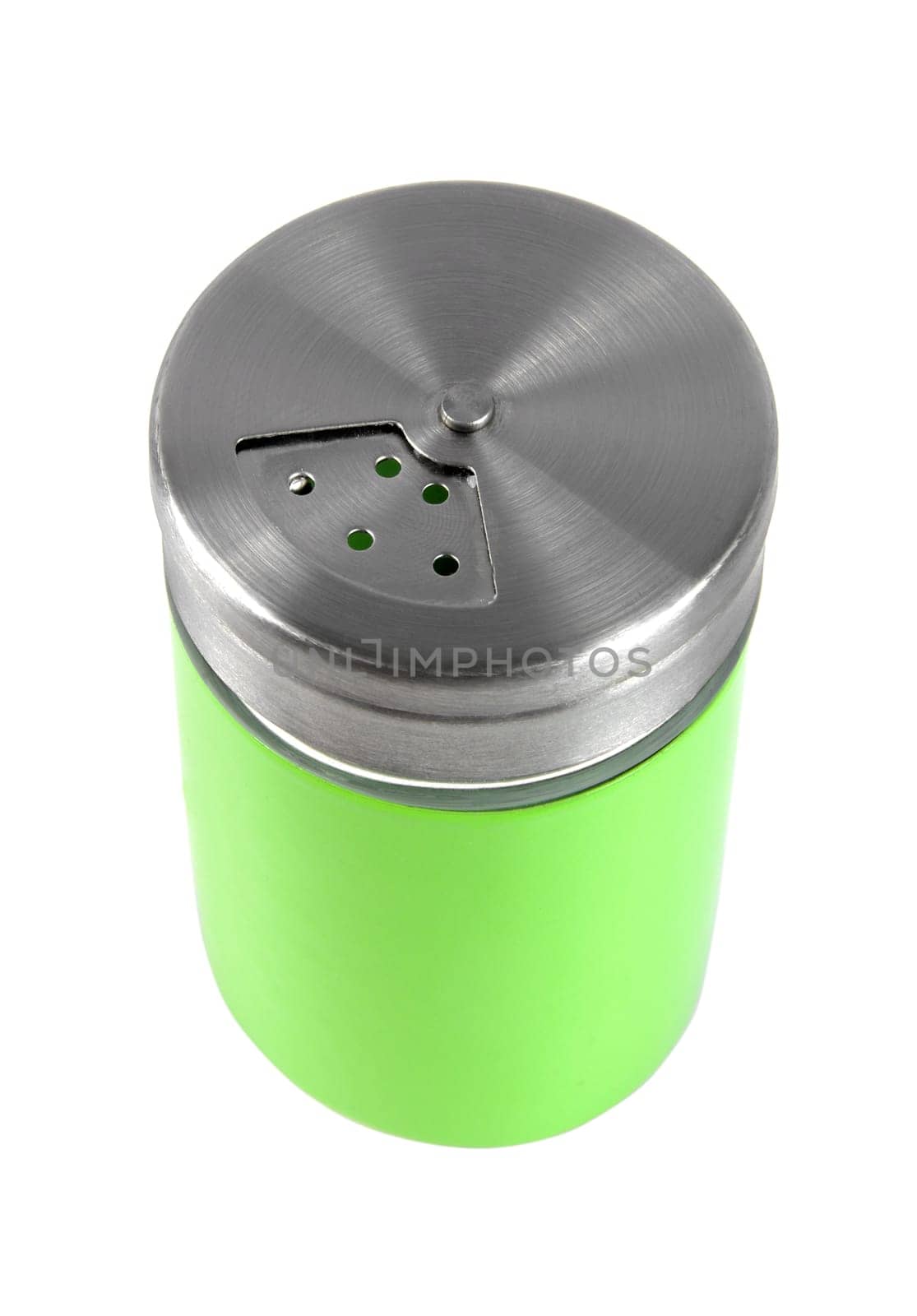 green salt container isolated on white