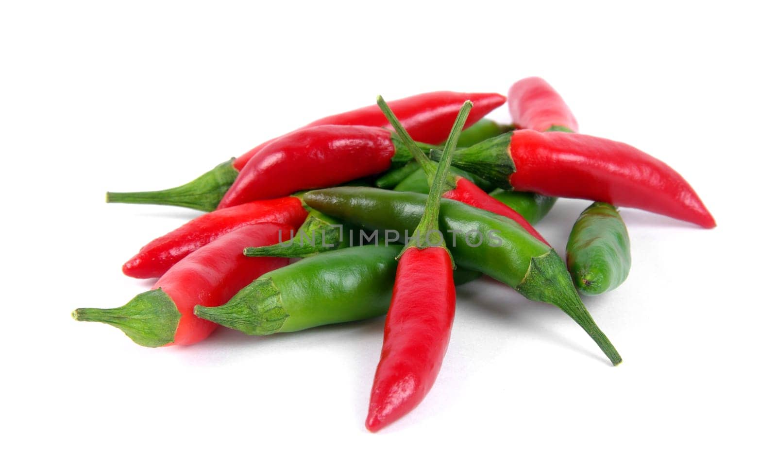 hot chilli peppers over white