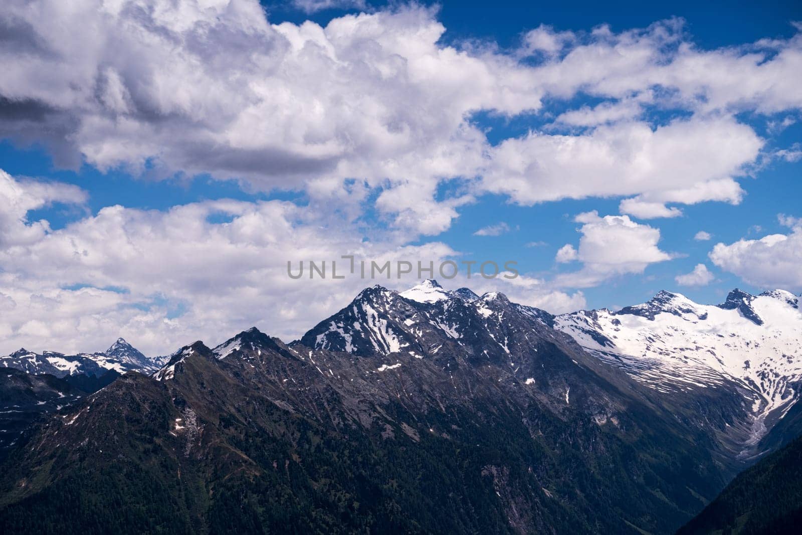 Mountains of European Alps at Hohe Tauern in Salzburg, Austria