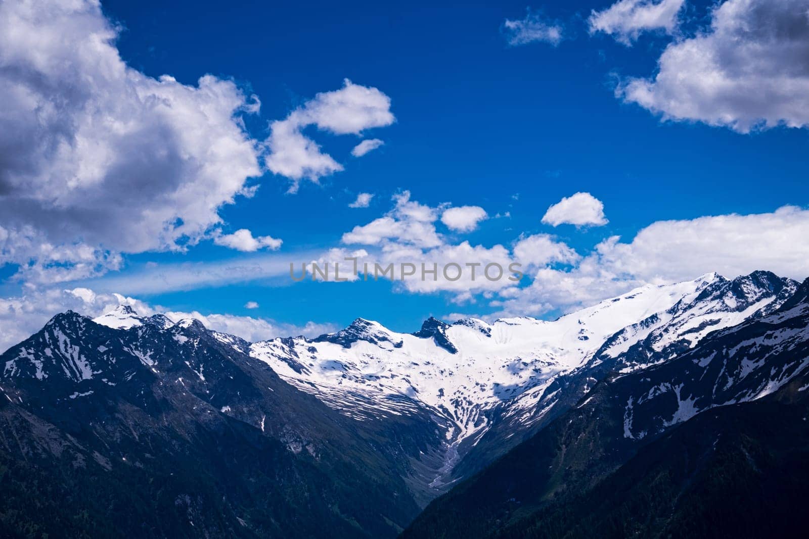 Mountains of European Alps at Hohe Tauern in Salzburg, Austria