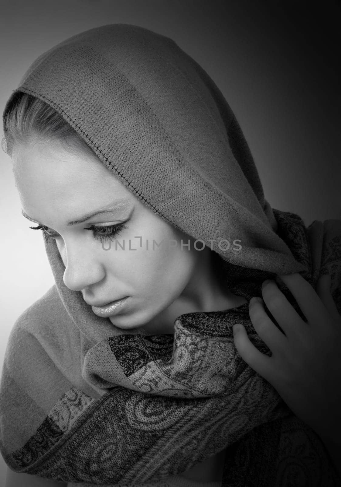 old style portrait of woman .toned picture