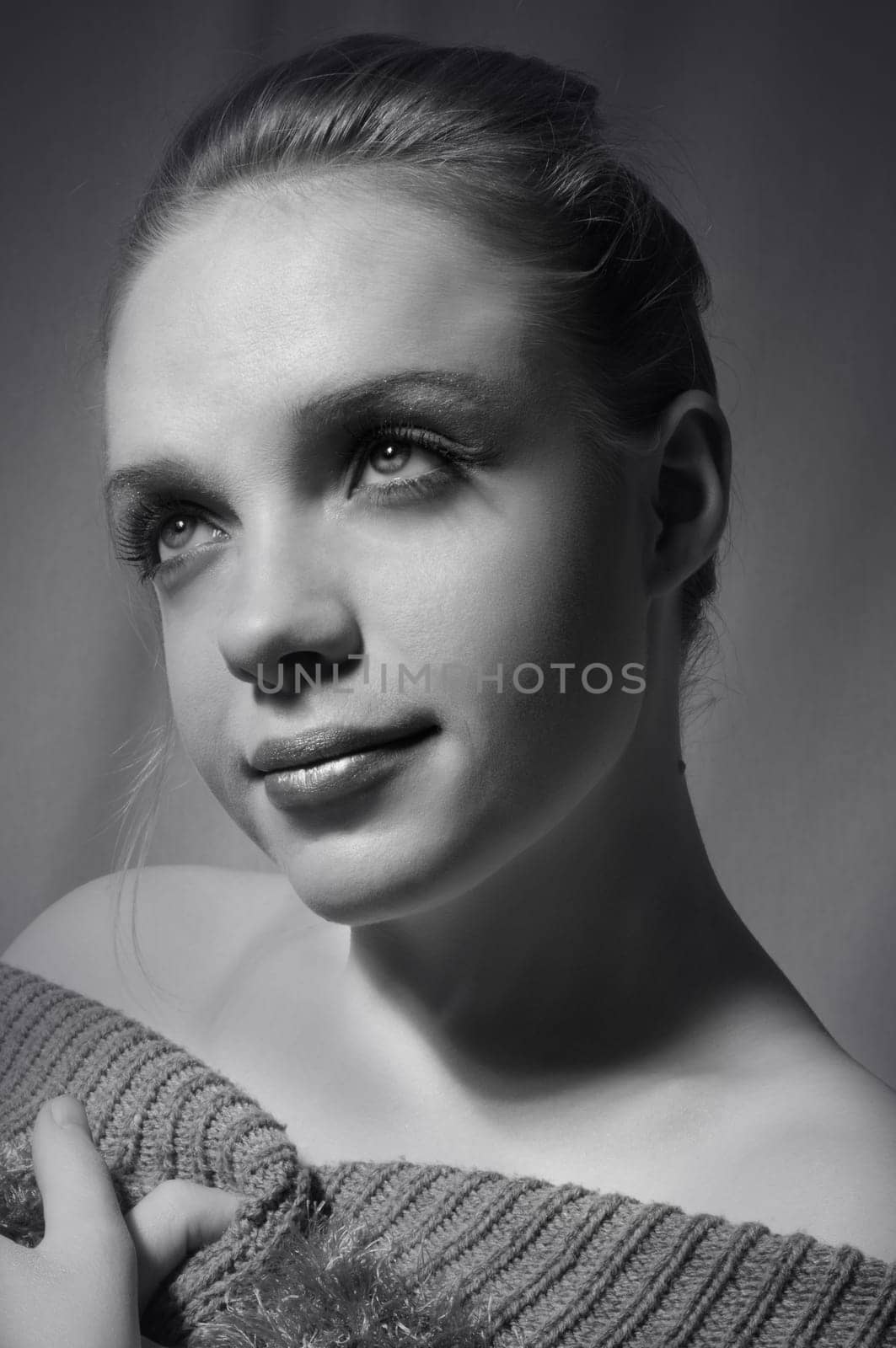 old style portrait of woman.toned picture