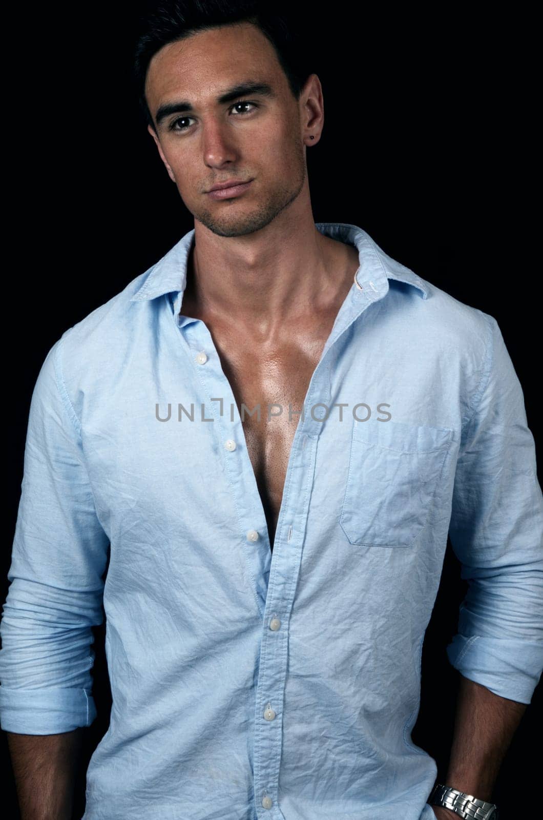 portrait of the elegant man on dark
