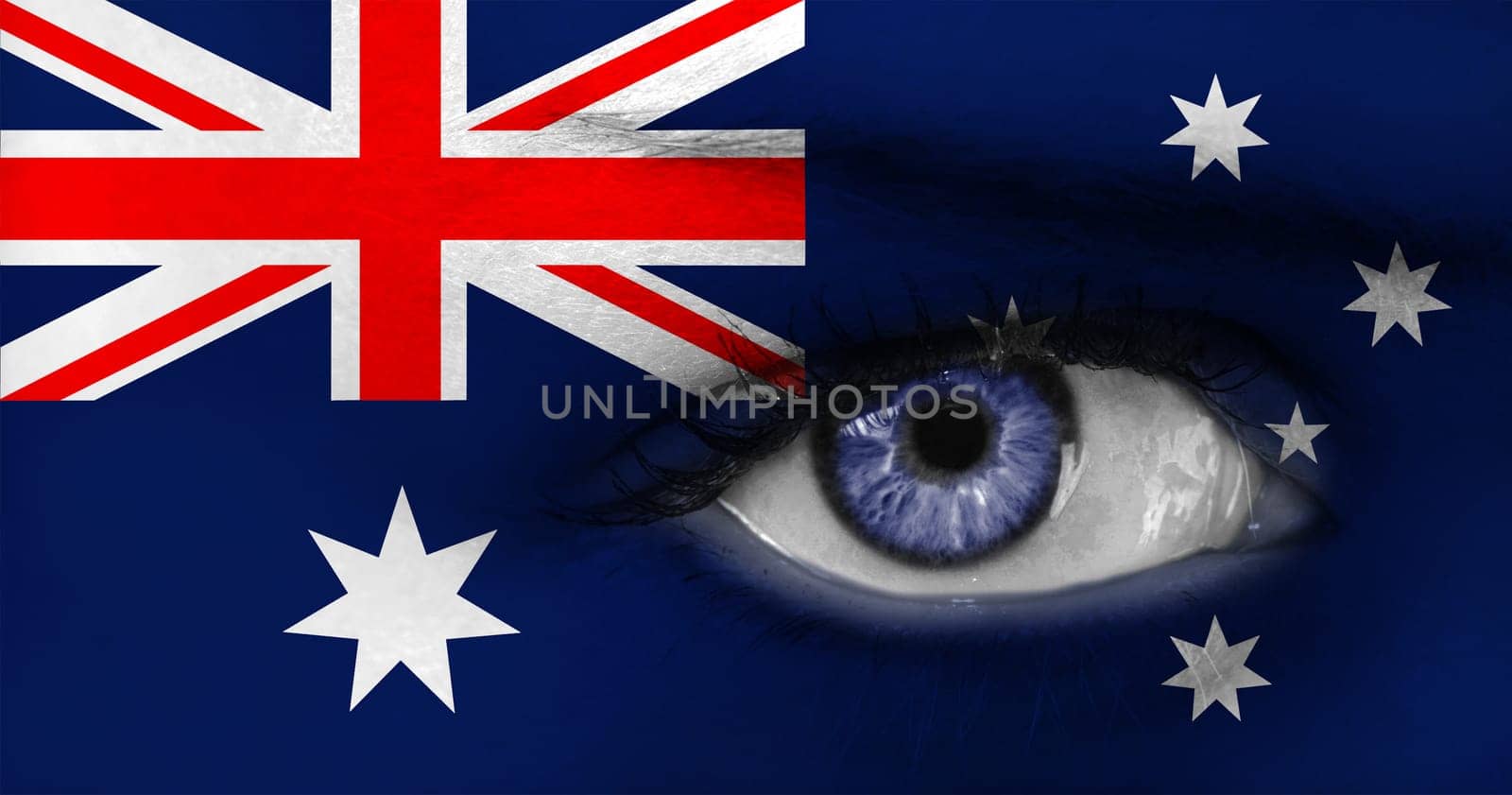 abstract eye with Australia flag