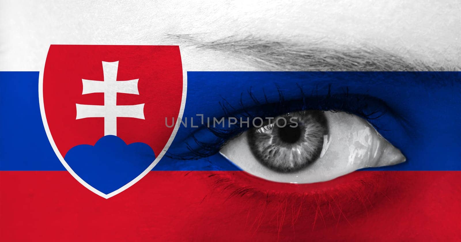 abstract eye with Slovakia flag