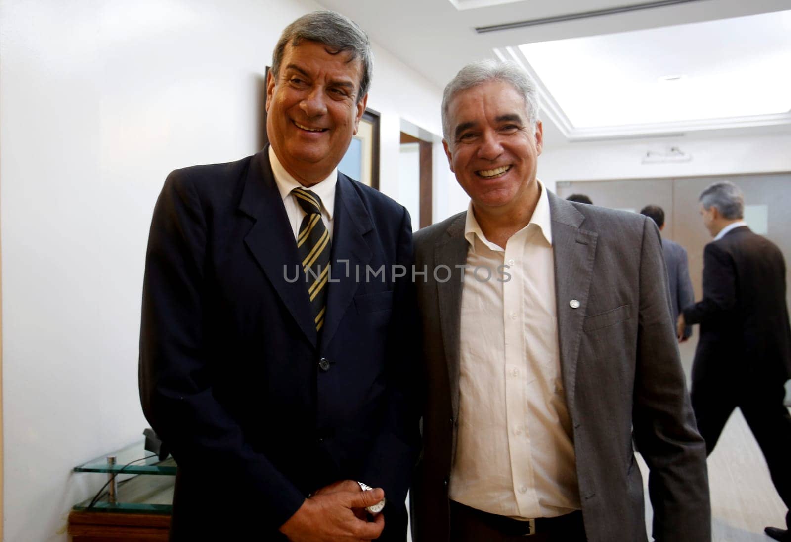 salvador, bahia / brazil - may 20, 2019: Couber Martins, mayor of Feira de Santana and Ze Neto, state deputy, are seen in the city of Salvador.