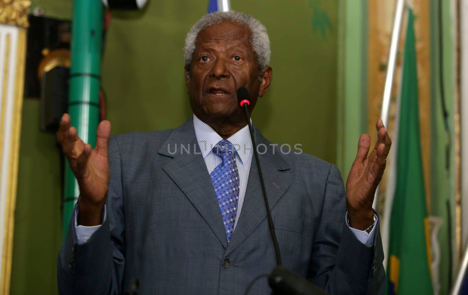 salvador, bahia / brazil - march 11, 2019: Edvaldo Brito, councilor of the city of Salvador is seen during a speech at the Plenary Cosme de Farias....