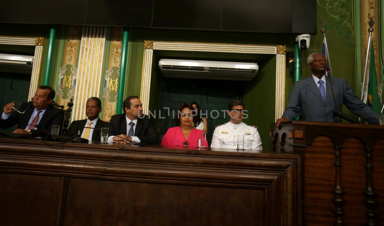 salvador, bahia / brazil - march 11, 2019: Edvaldo Brito, councilor of the city of Salvador is seen during a speech at the Plenary Cosme de Farias....