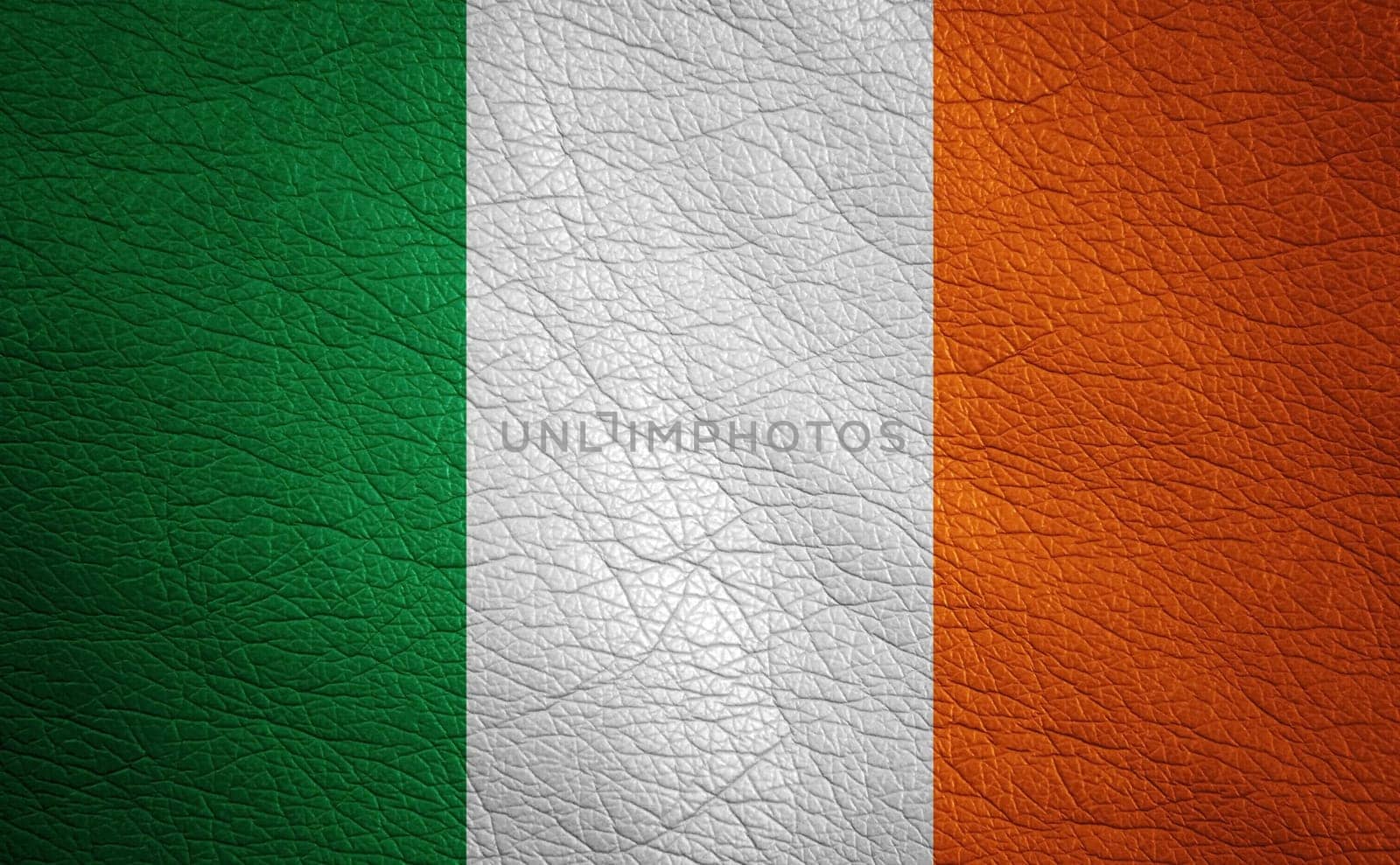 Ireland leather textured flag closeup