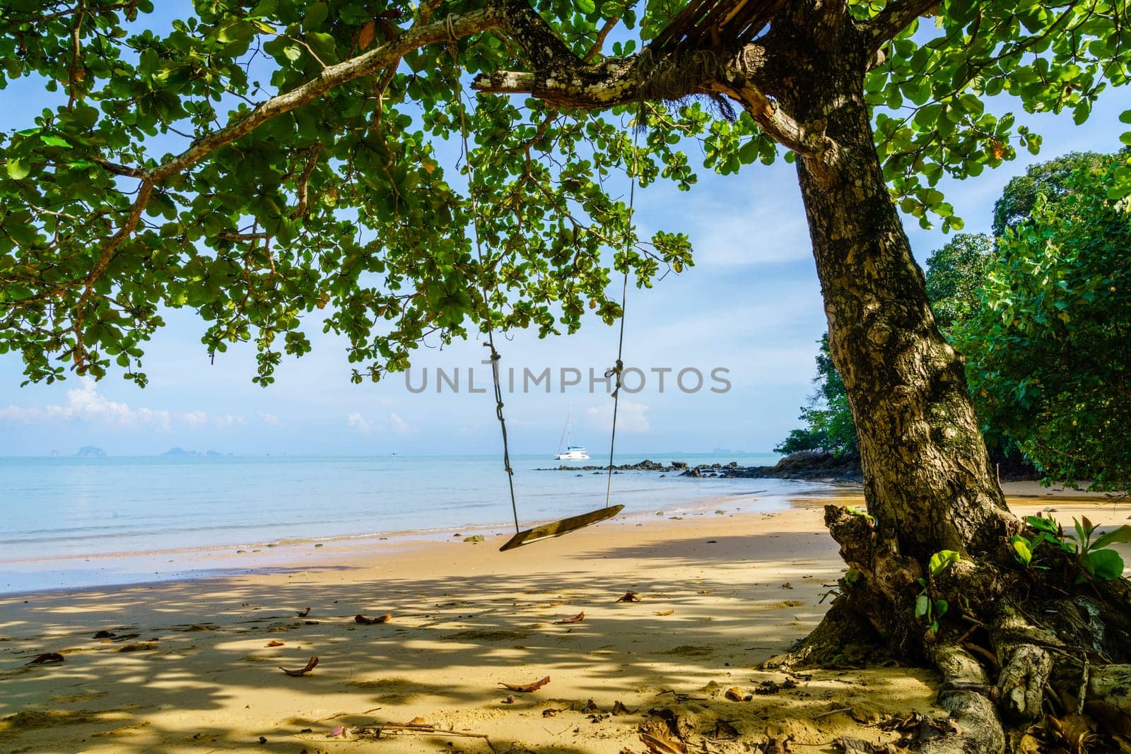 Secluded empty beach on Ko Yao Yai island in the Andaman sea in Thailand