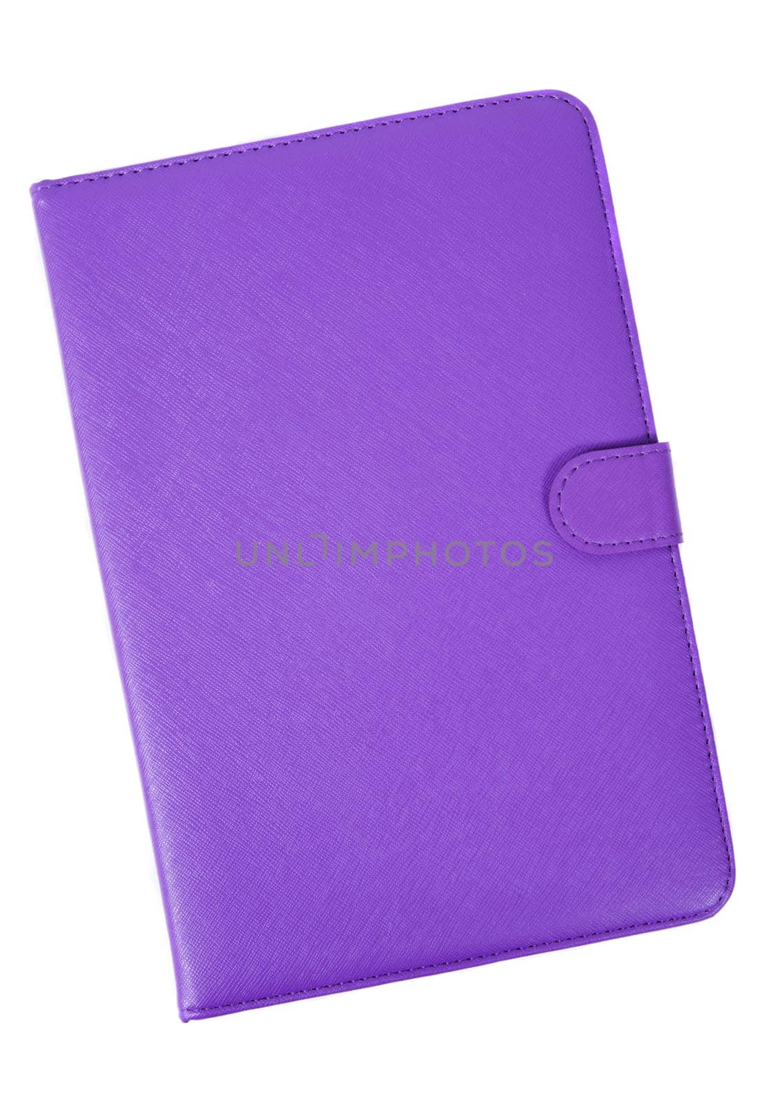 notebook or tablet cover over white