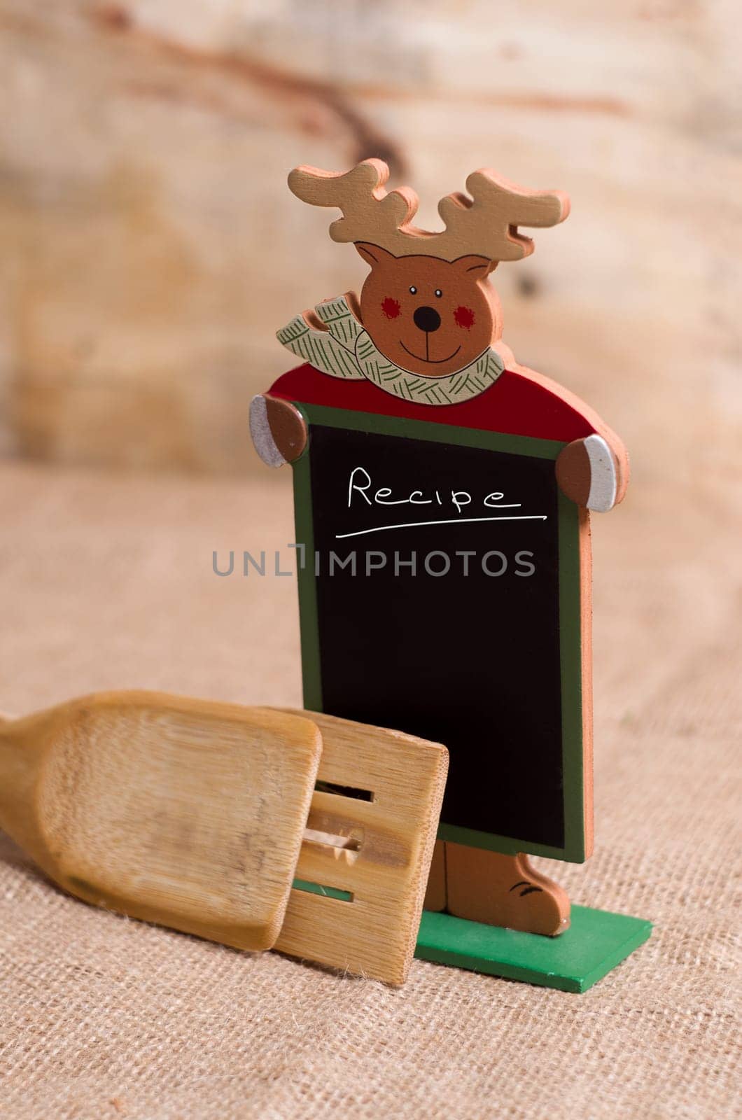 christmas recipe board on the table
