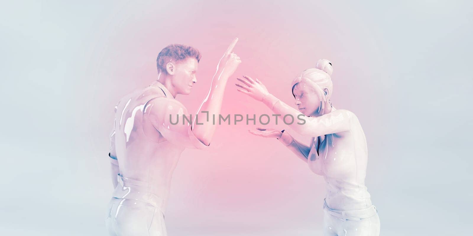 Man and Woman Arguing Conflict Resolution Concept