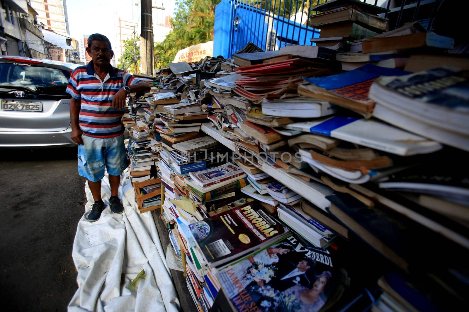 salvador, bahia / brazil - march 19, 2018: Used bookstand is seen in the neighborhood of Barris in the city of Salvador.