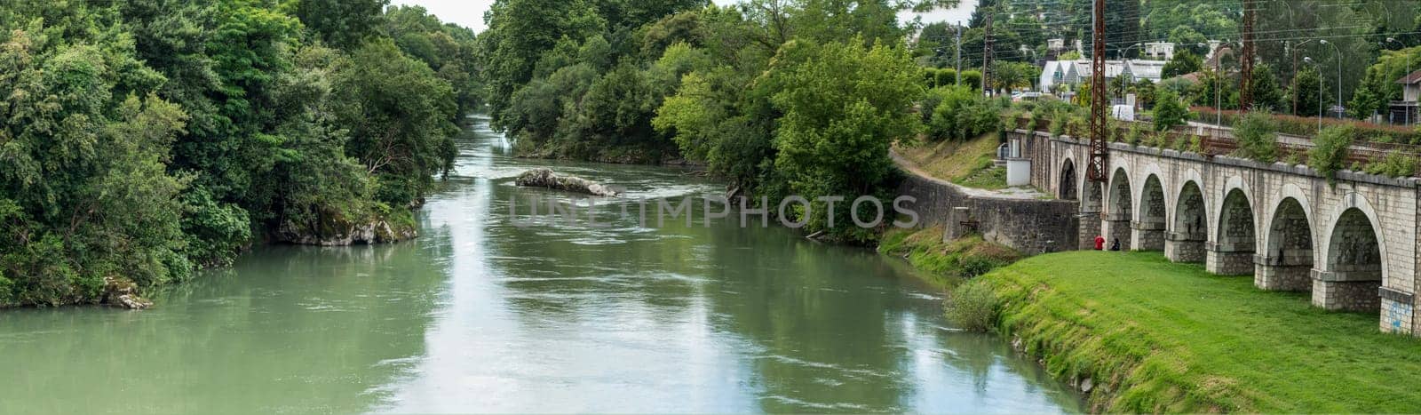 a view of gave de Pau river at Orthez city