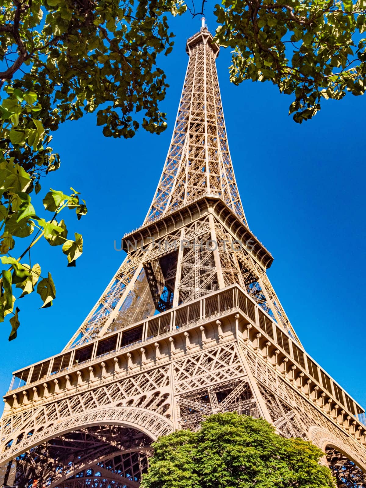 Famous Eiffel Tower in Paris on a sunny day - Paris street photography