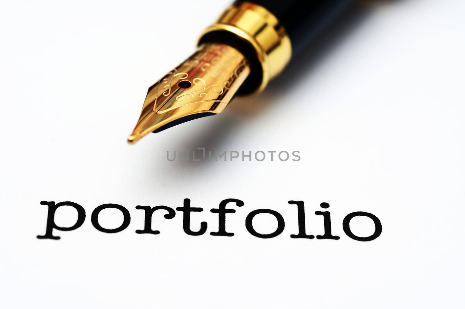 Fountain pen on portfolio