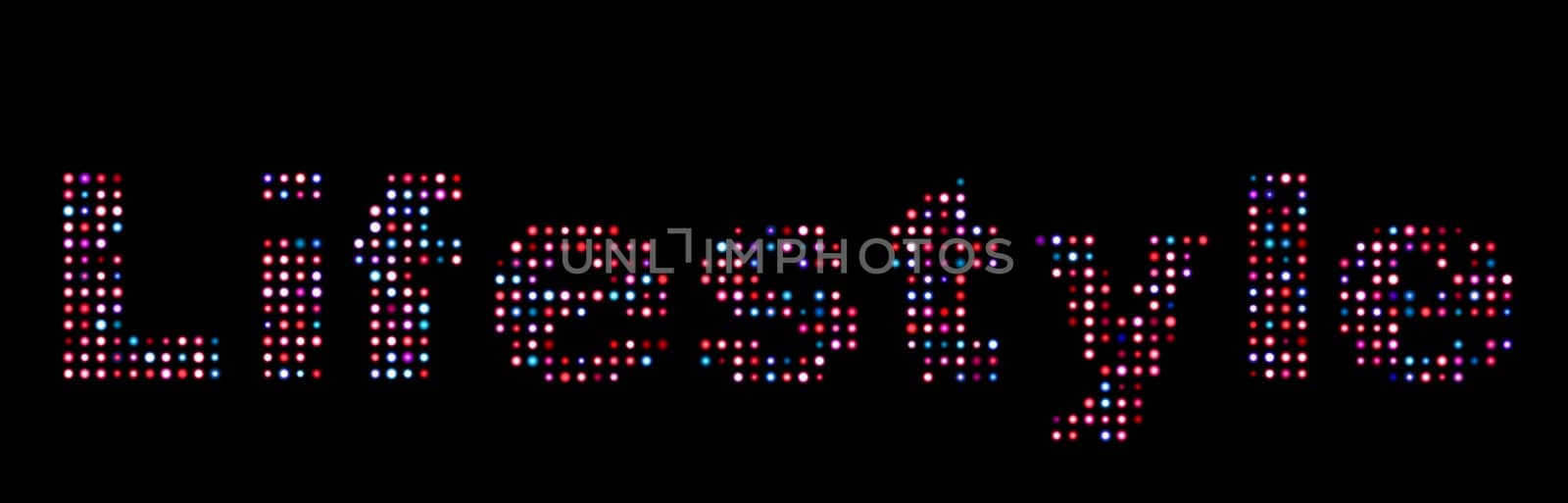 Lifestyle led text over black