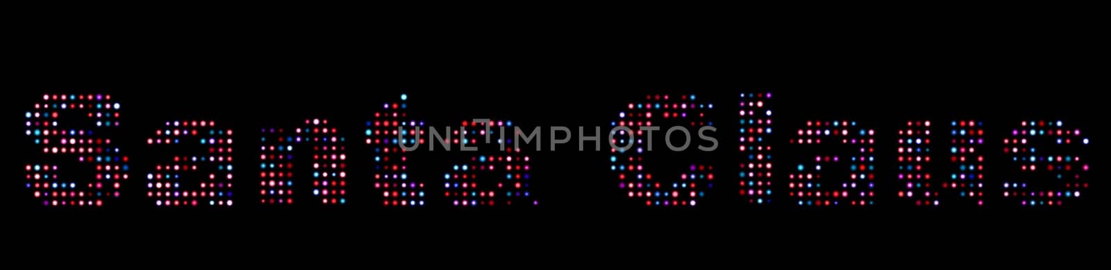 Santa Claus colorful led text
