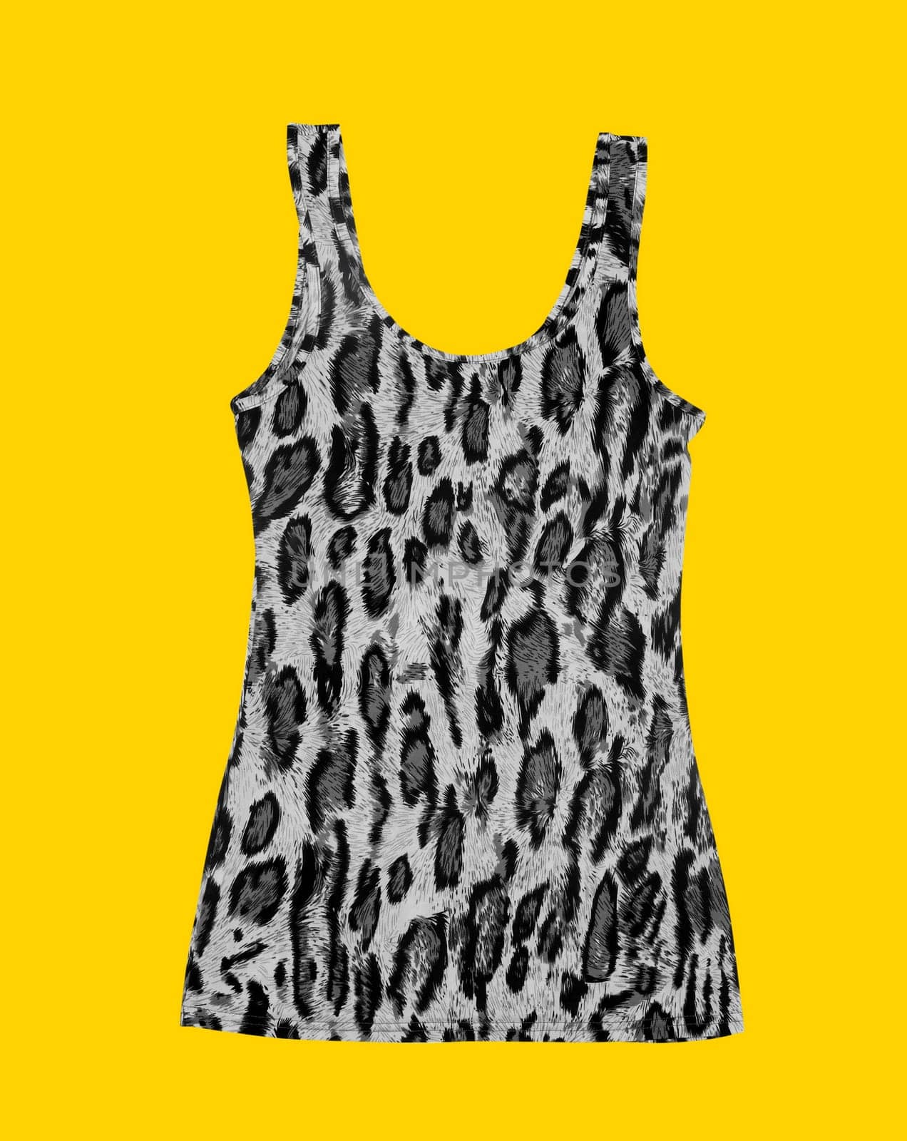 Female casual dress on yellow background
