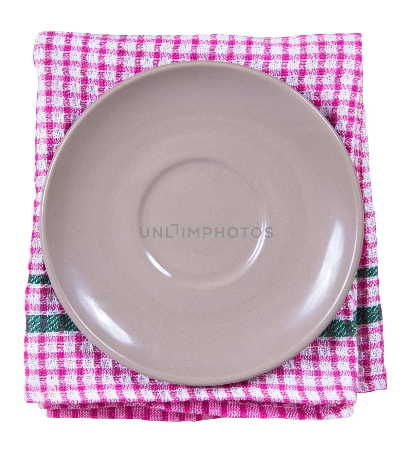 Plate with table cloth or towel