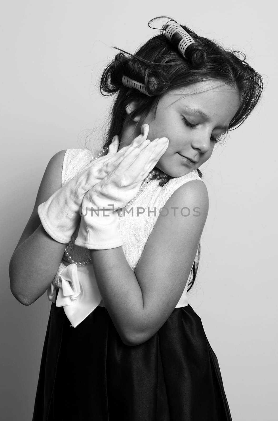 Retro fashion girl in toned picture