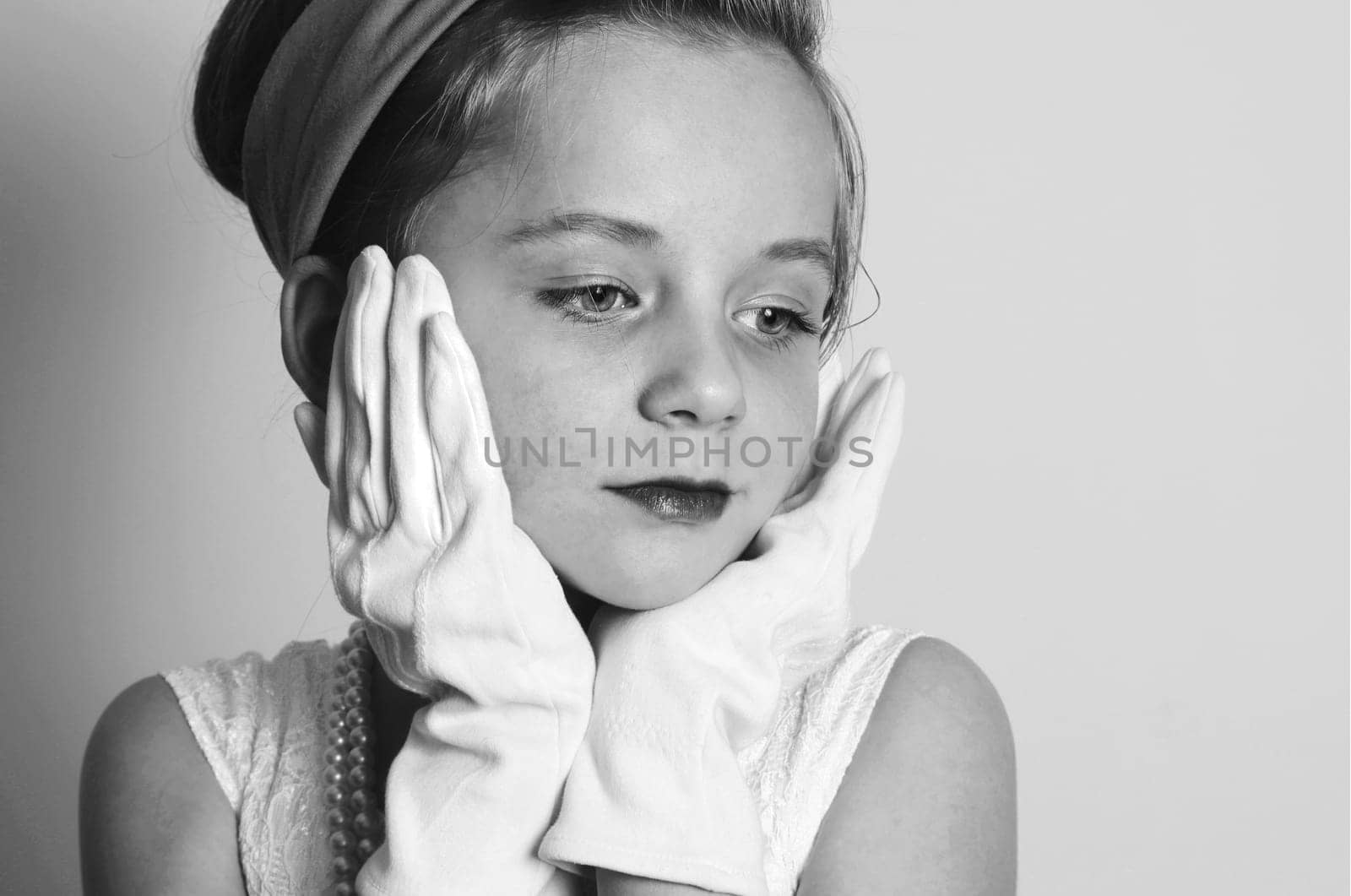 Retro fashion girl in toned picture
