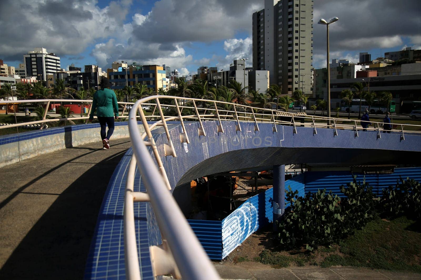 salvador, bahia / brazil - april 9. 2018: pedestrian walkway and bike path in the Costa Azul region in the city of Salvador.