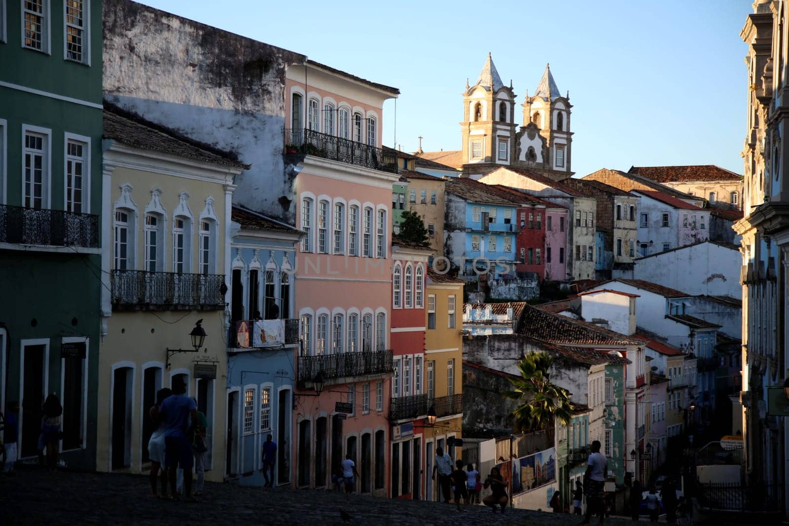 salvador, bahia / brazil - september 9, 2018: view of houses and churches in Pelourinho, historic center of the city of Salvador.