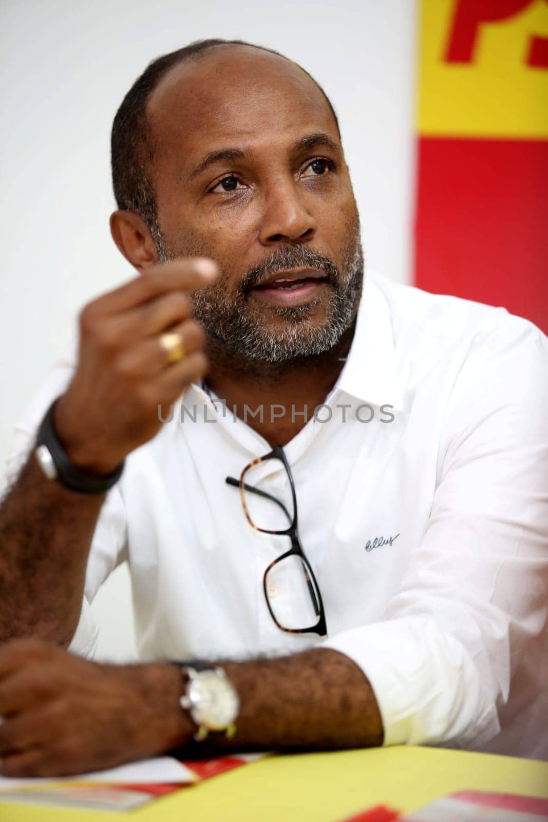 salvador, bahia / brazil - december 11, 2017: Adalberto Souza Galvao,"Bebeto"", federal deputy is seen in the city of Salvador."