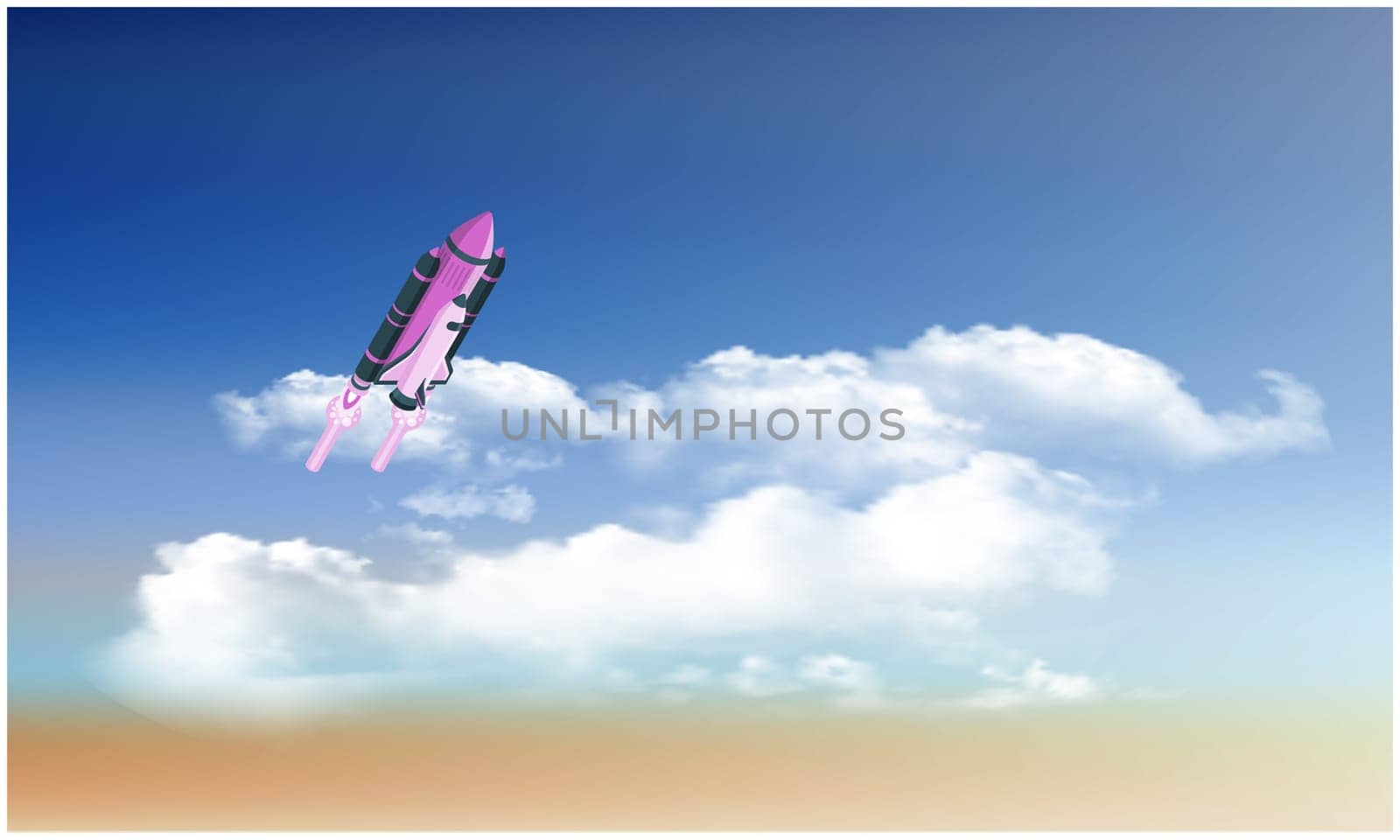 spaceship travelling from ground stations to outer space