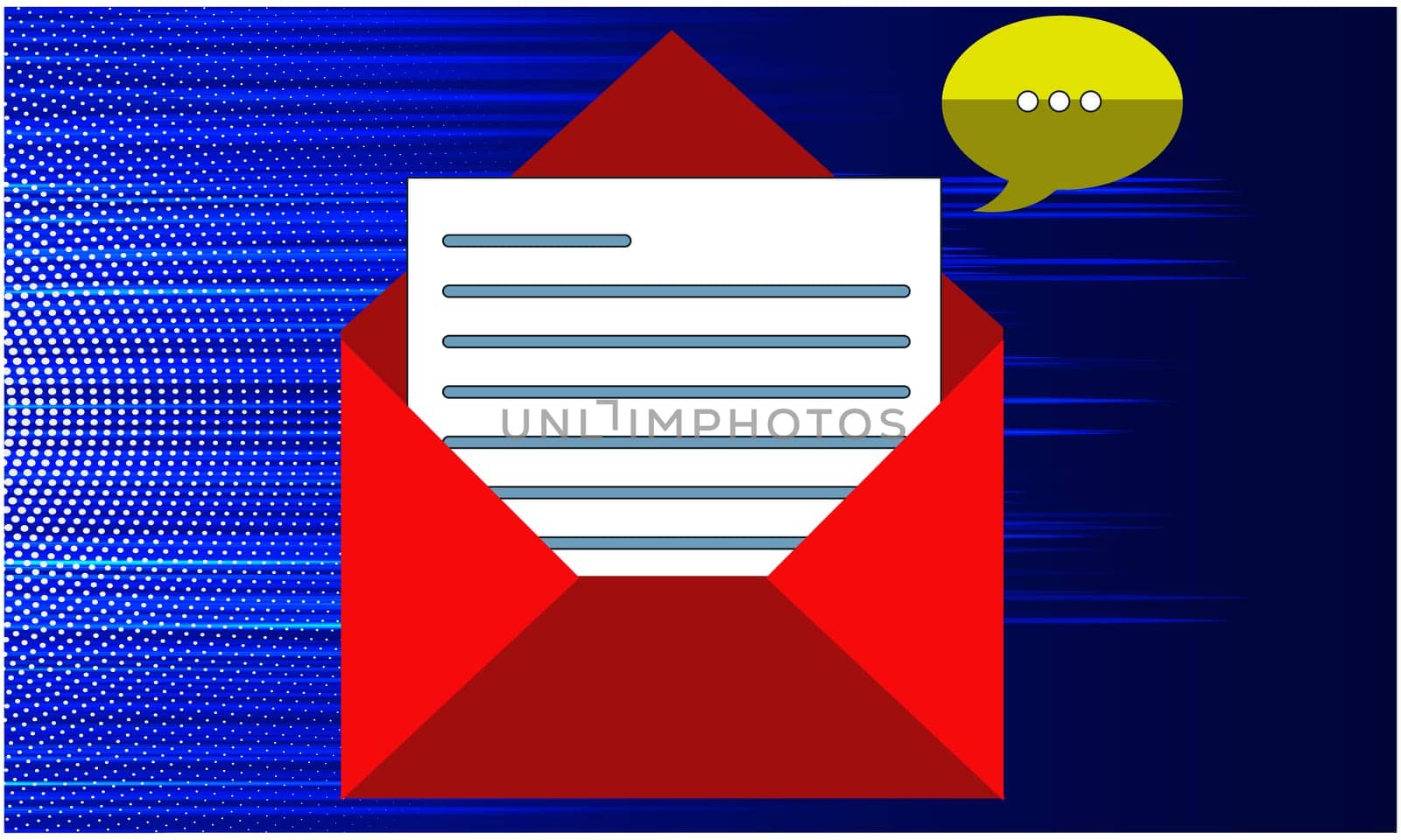open email symbol on digital art background