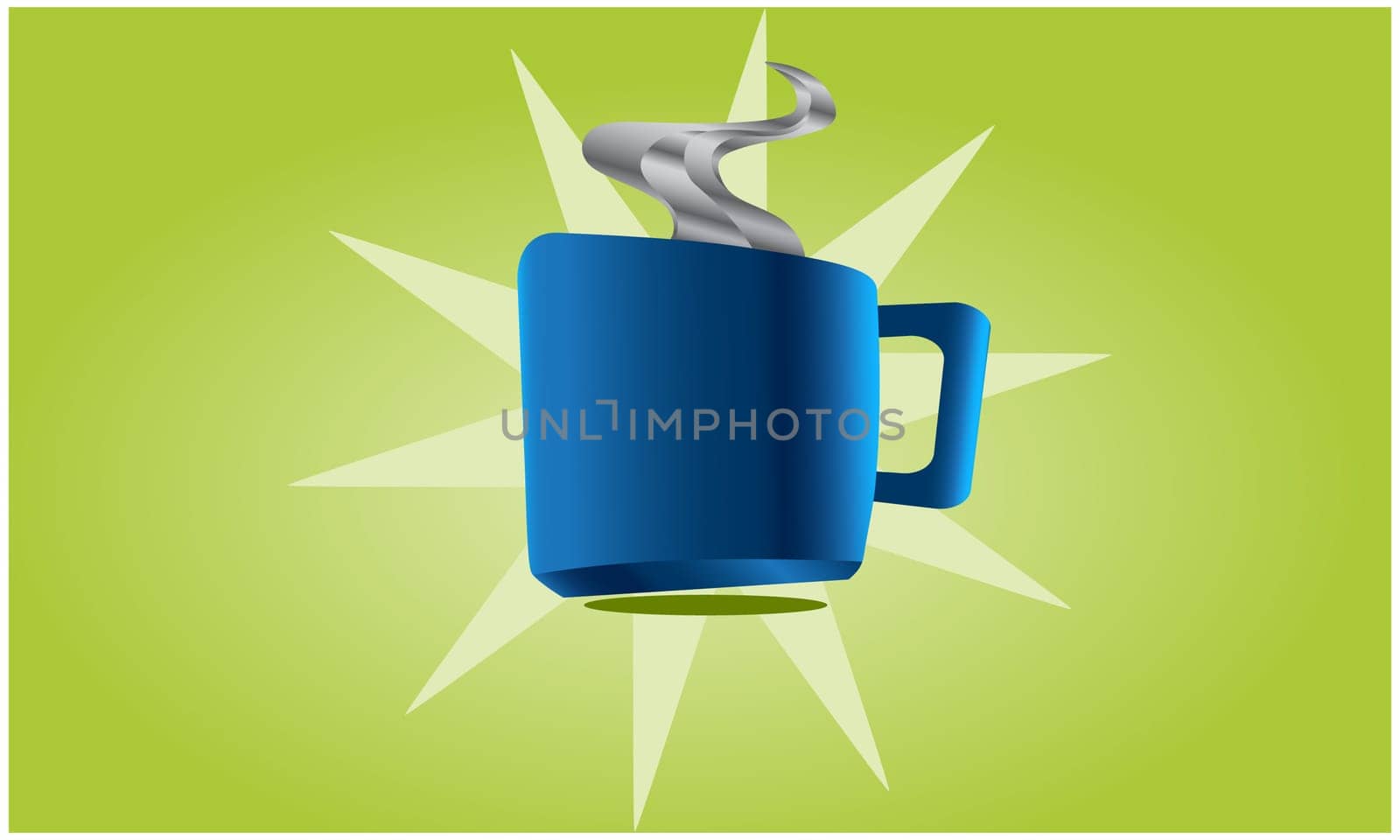 hot coffee mug on natural background