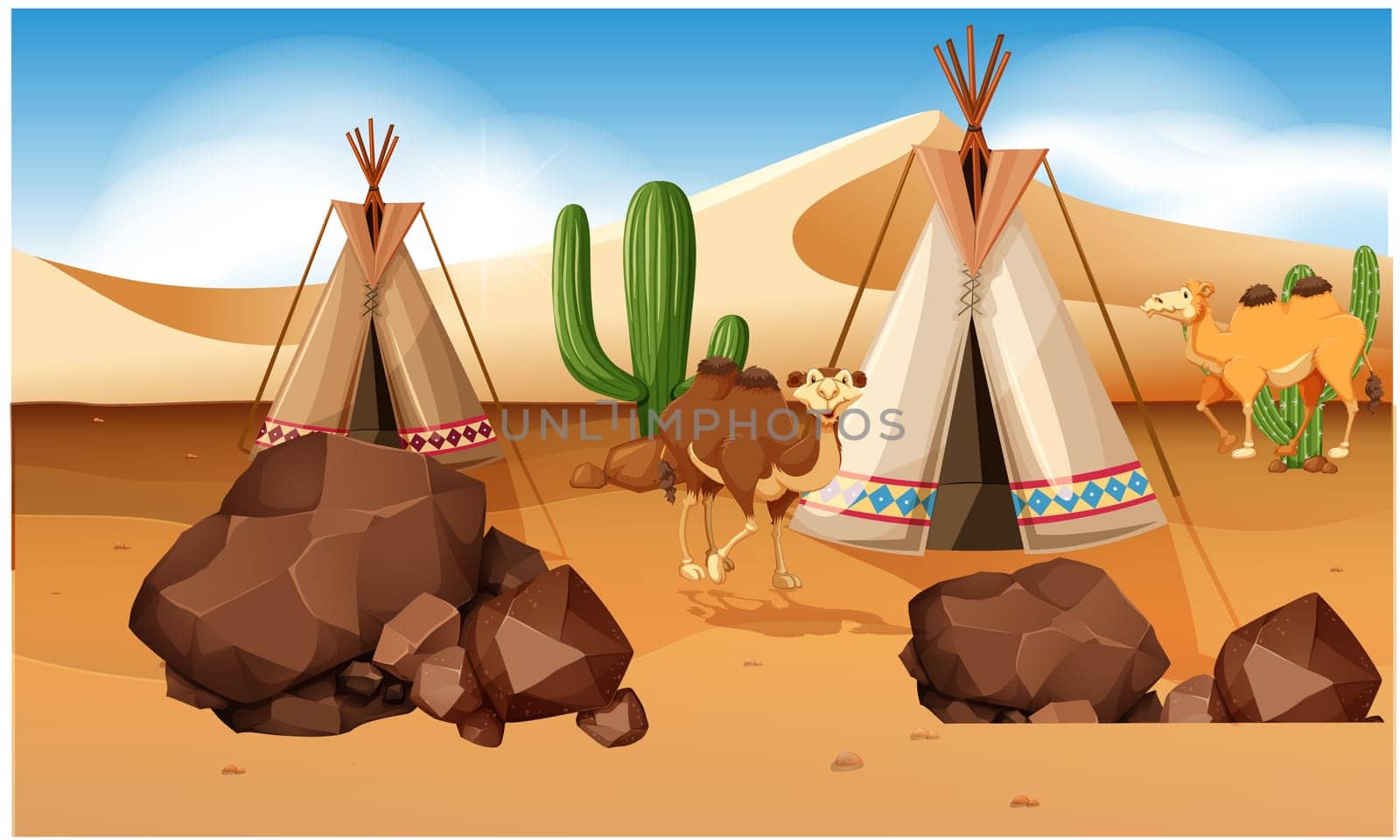 animals are living in shelters in desert