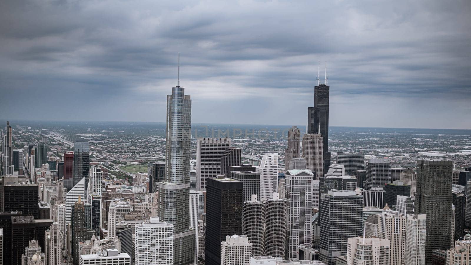 High Rise buildings of Chicago - aerial view - travel photography