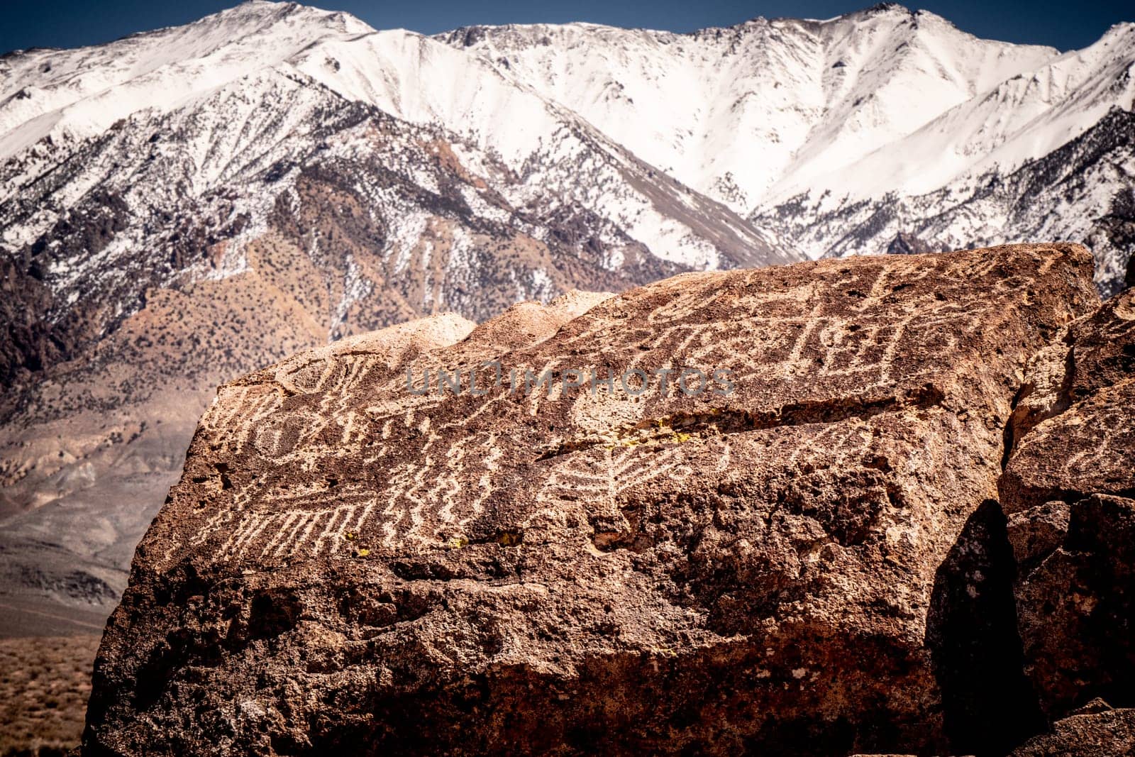 Chalfant Valley with its famous petroglyphs in the rocks - travel photography