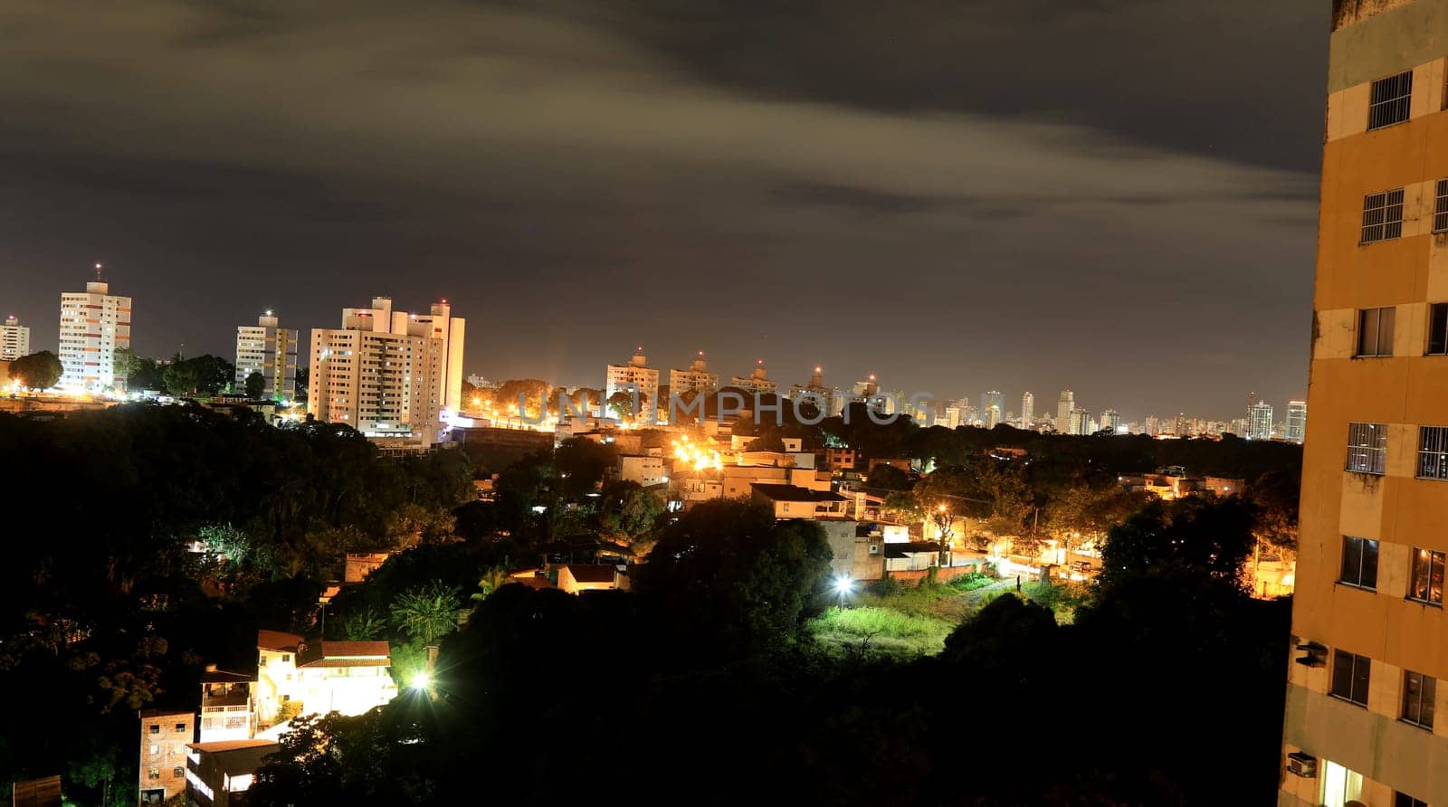 salvador, bahia / brazil - july 2, 2020: night views of the Cabula neighborhood in the city of Salvador..