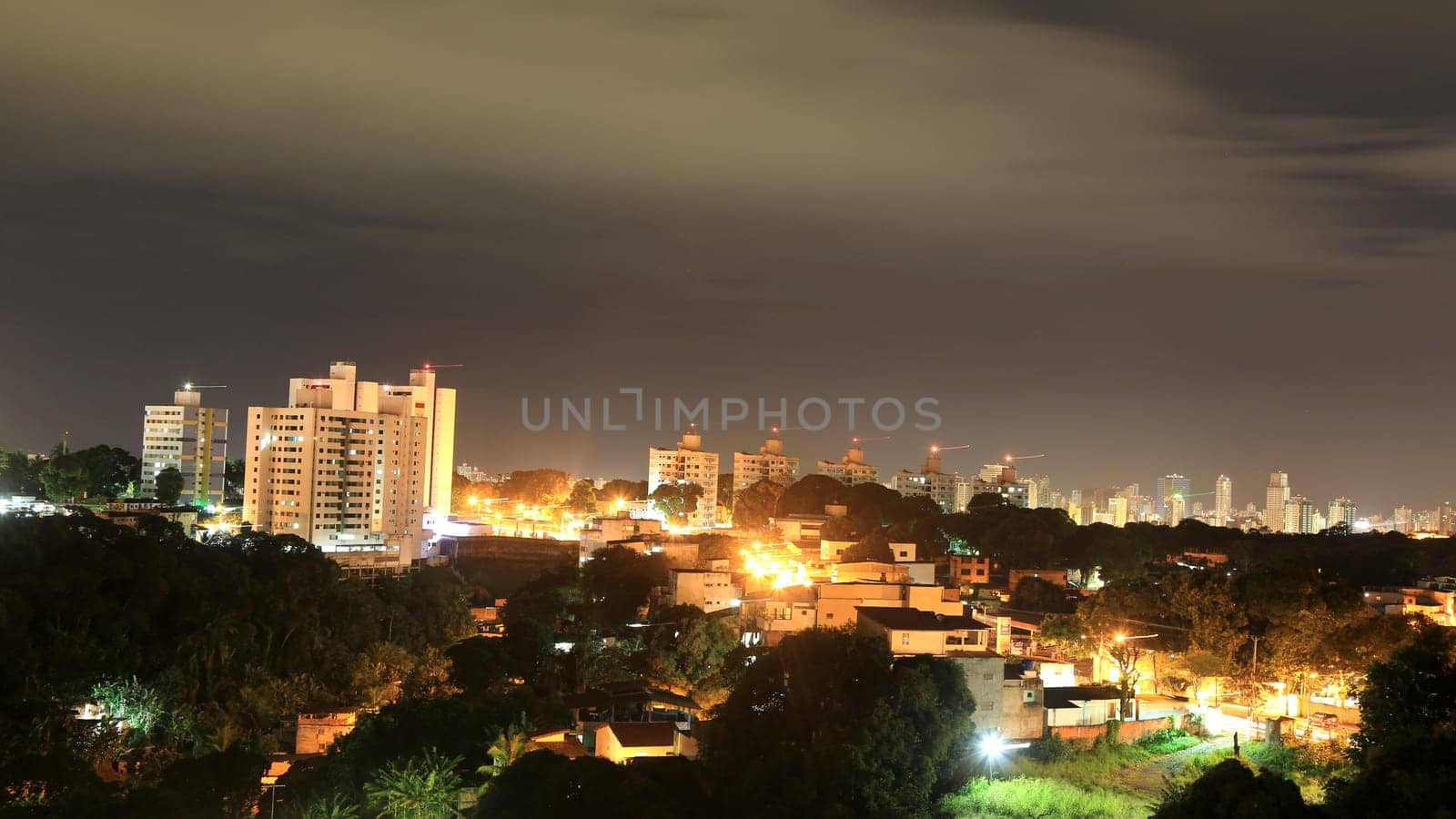 salvador, bahia / brazil - july 2, 2020: night views of the Cabula neighborhood in the city of Salvador..