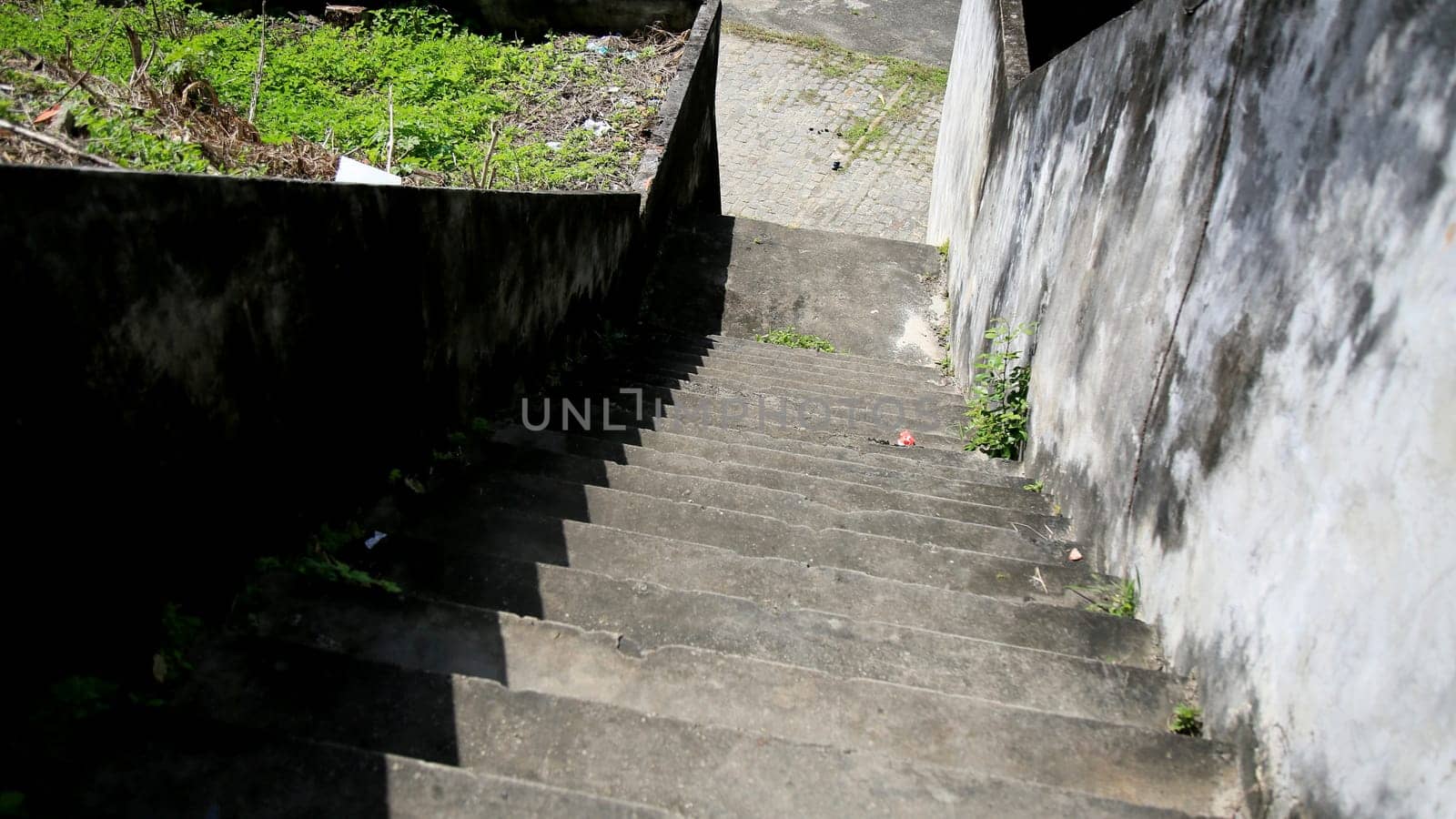 salvador, bahia / brazil - july 2, 2020: stairs are seen in a residential condominium in the city of salvador....