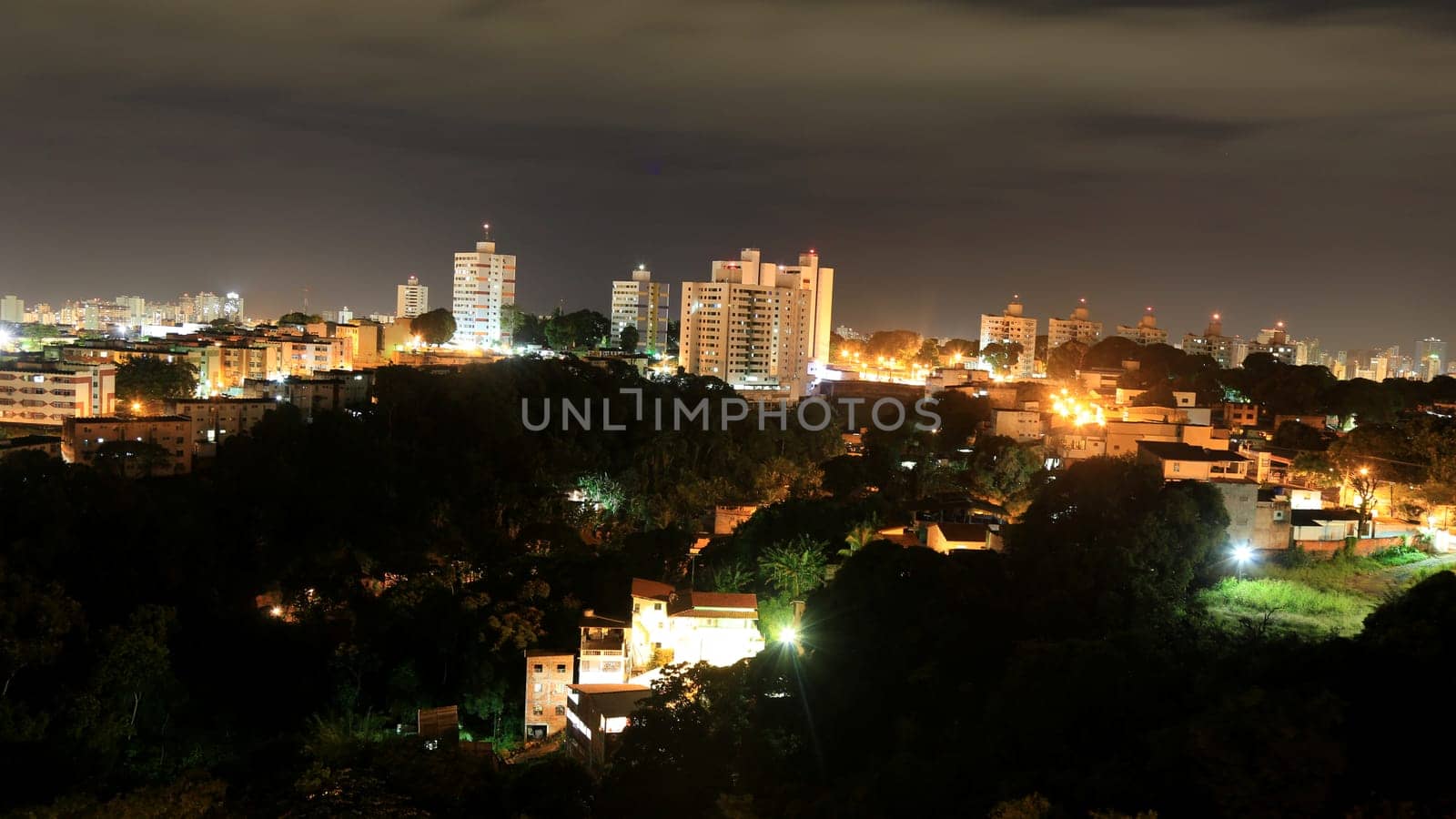 salvador, bahia / brazil - july 2, 2020: night views of the Cabula neighborhood in the city of Salvador..