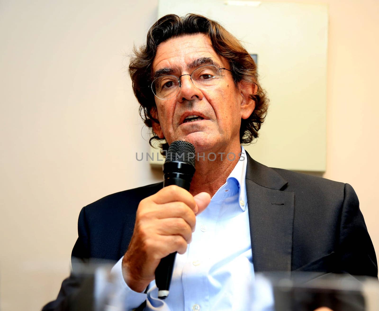 salvador, bahia / brazil - september 15, 2015: Luc Ferry, philosopher, defender of secular humanism is seen during an event in the city of Salvador.